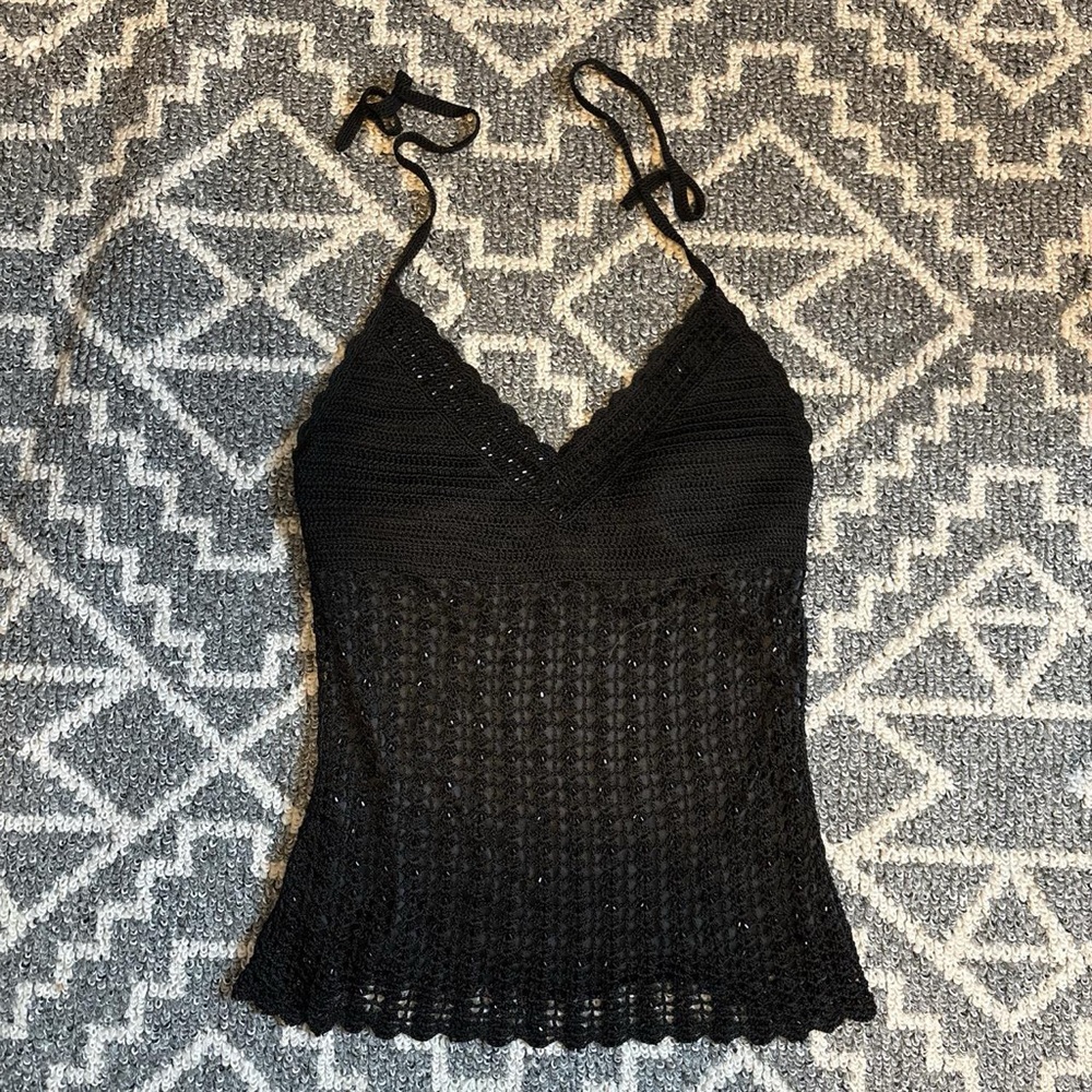 Le Chateau Black beaded halter top